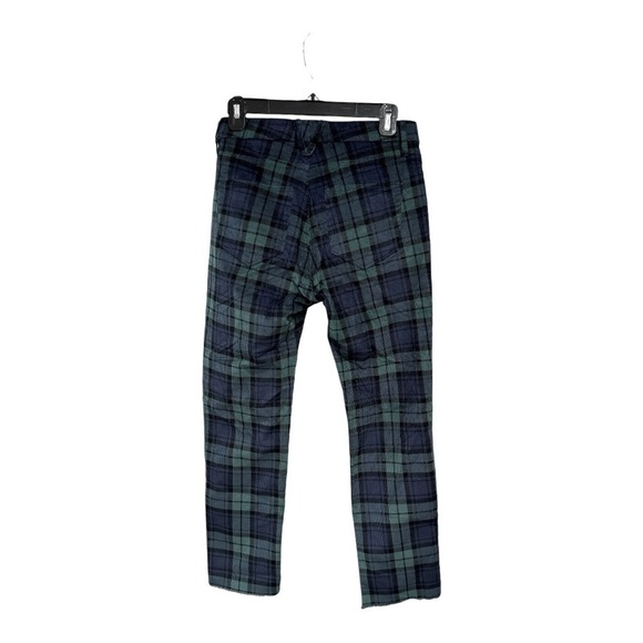 Vineyard Vines black watch plaid velvet pants Crop Straight High rise size 26 - Picture 6 of 10